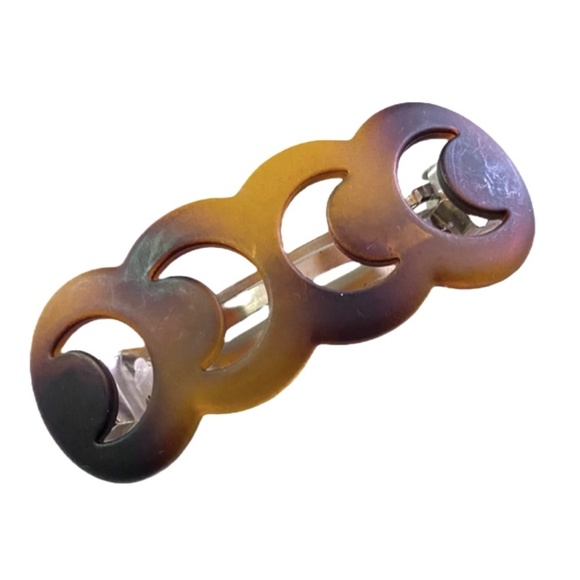 Tortoise Shell Geometric Design Barrette - Picture 2 of 3